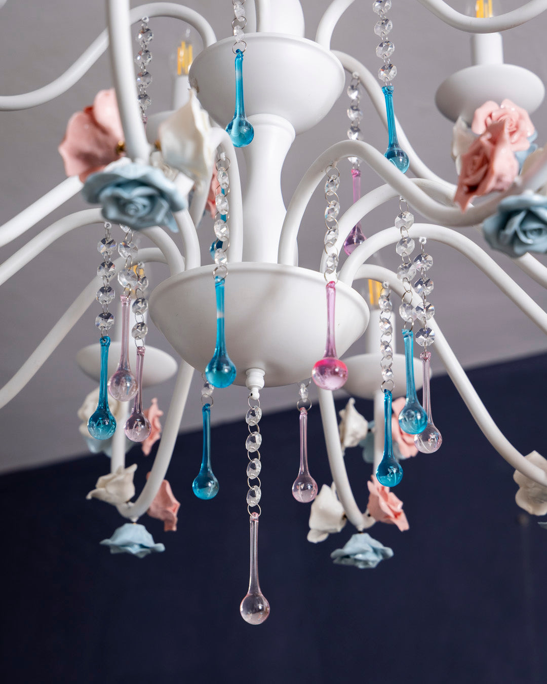 Blush Bloom French Floral Chandelier 