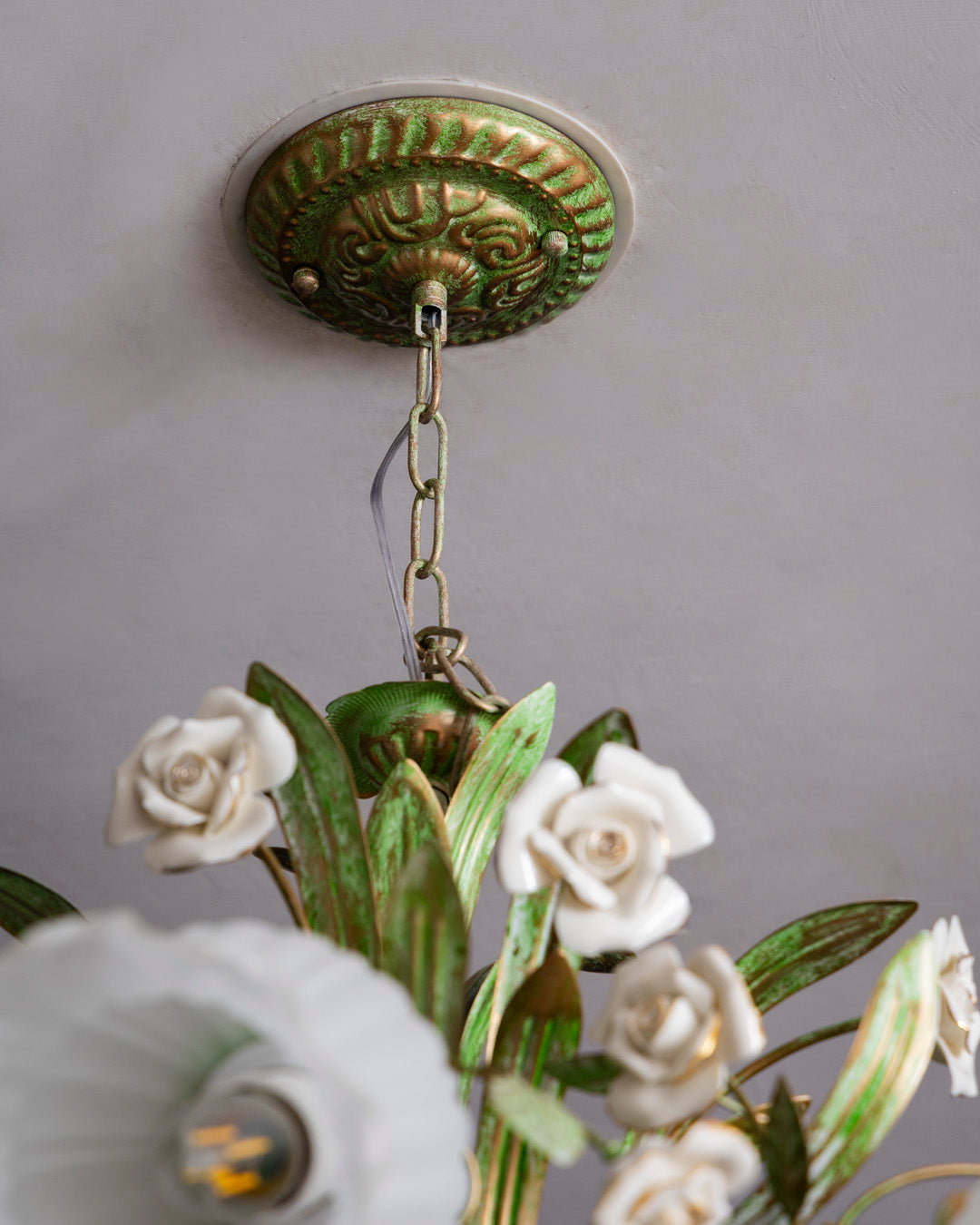 Ivory Garden French Floral Chandelier 