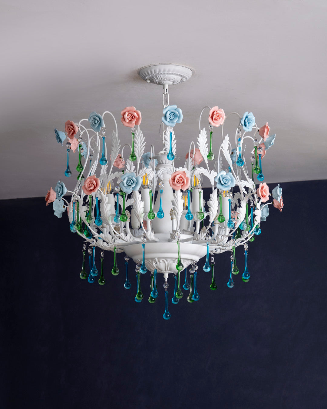 Pastel Bloom French Floral Chandelier 