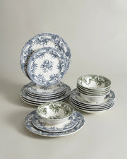 Vintage Blue Garden - 24 Pieces Dinner Set