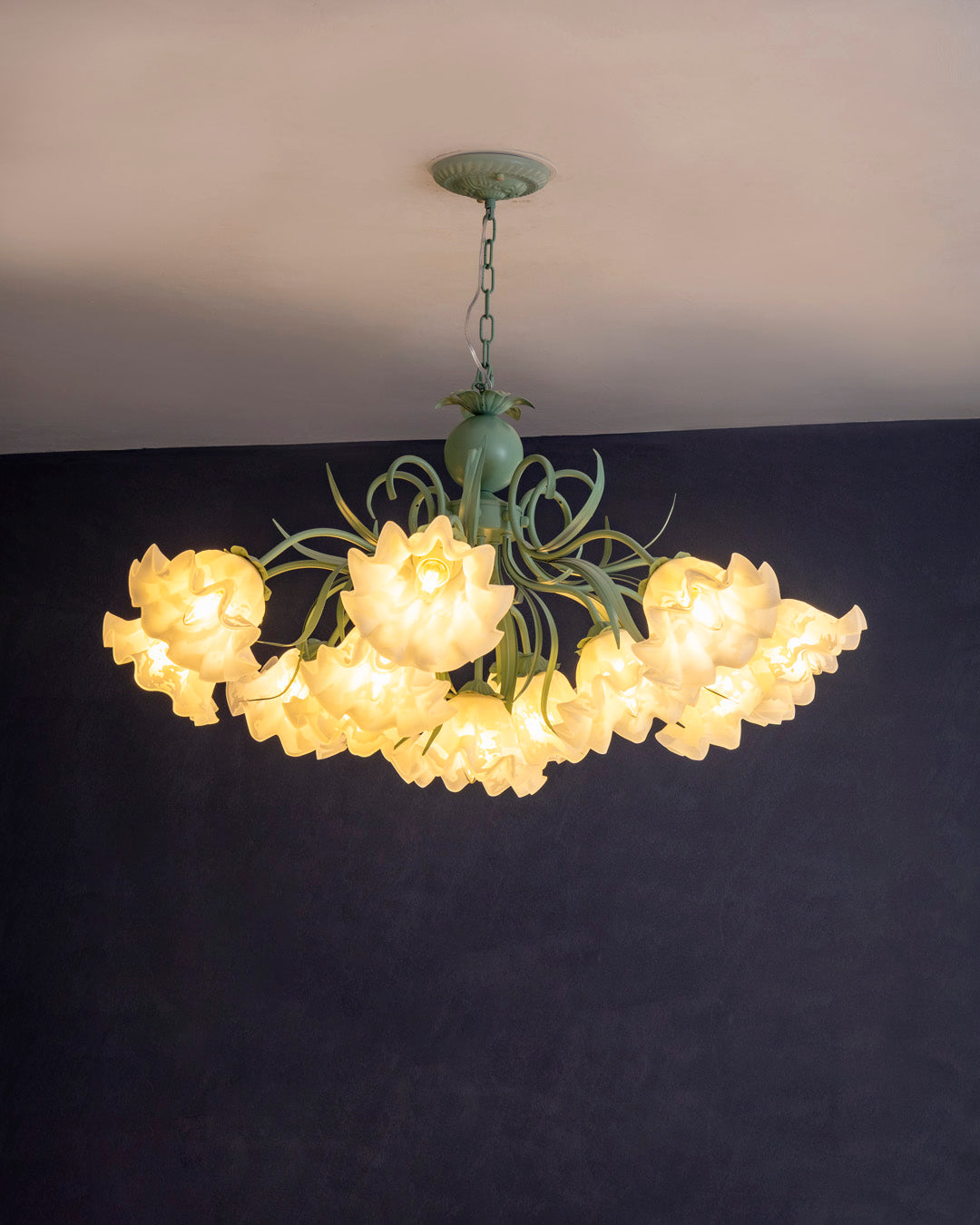 Ivory Bloom French Floral Chandelier 