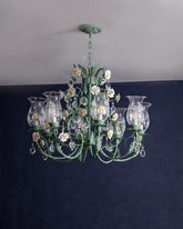 Azure Rose French Floral Chandelier 