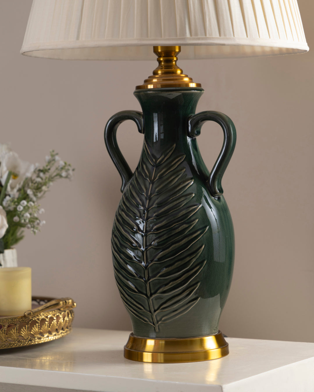 Emerald Leaf Table Lamp 
