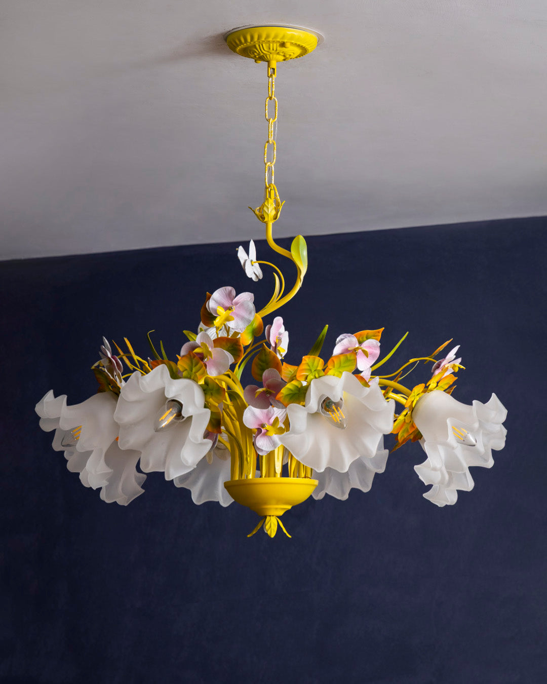 Sunset Bloom French Floral Chandelier 