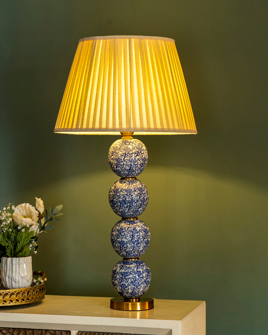 Classic Chinoiserie Column Table Lamp 