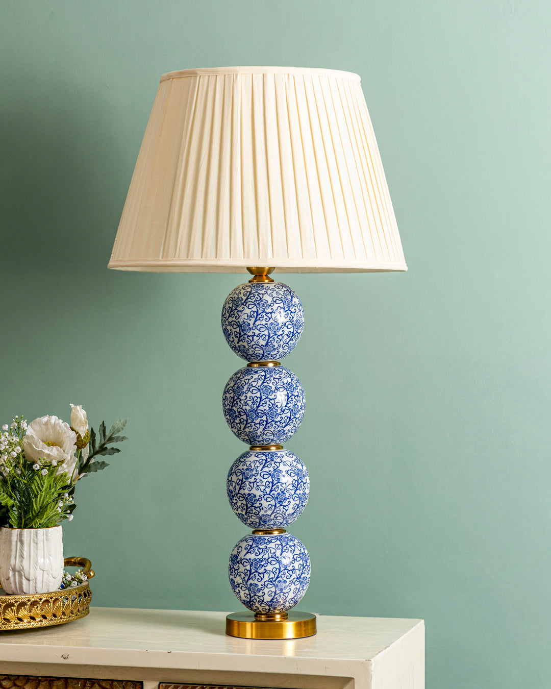 Classic Chinoiserie Column Table Lamp 