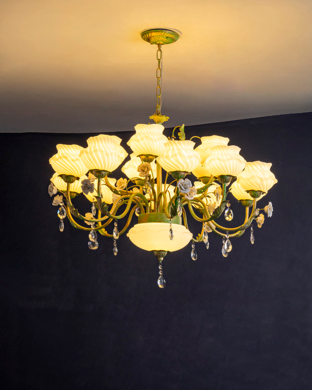 Imperial Rose French Floral Chandelier 