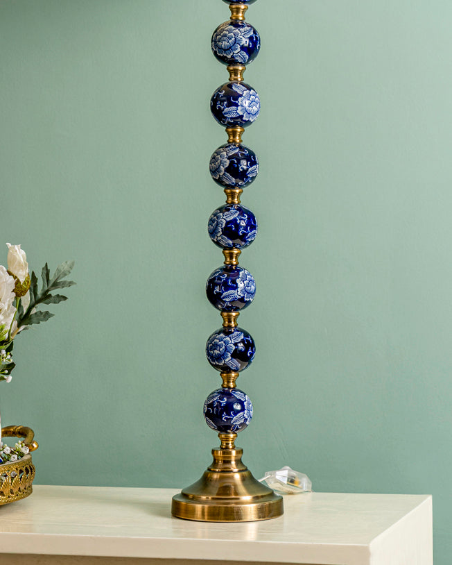 Midnight Blossom Beaded Table Lamp 