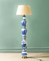 Azure Dynasty Stacked Ceramic Floor Lamp 