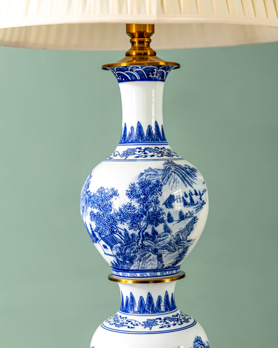 Azure Dynasty Stacked Ceramic Floor Lamp 