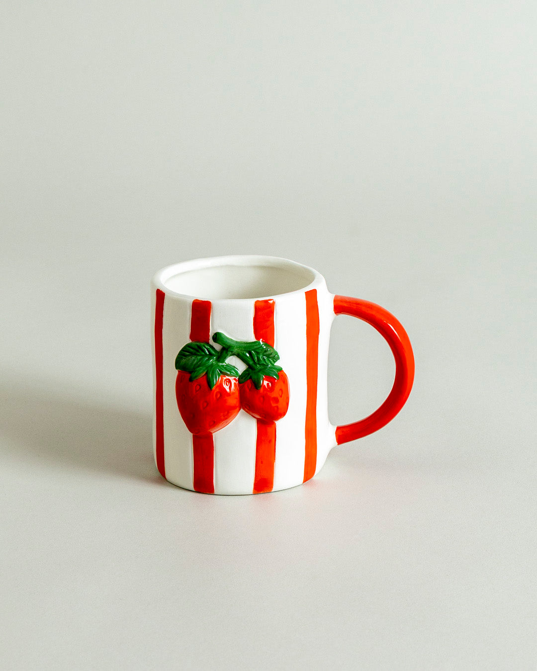 Ruby Orchard Striped Ceramic Mug