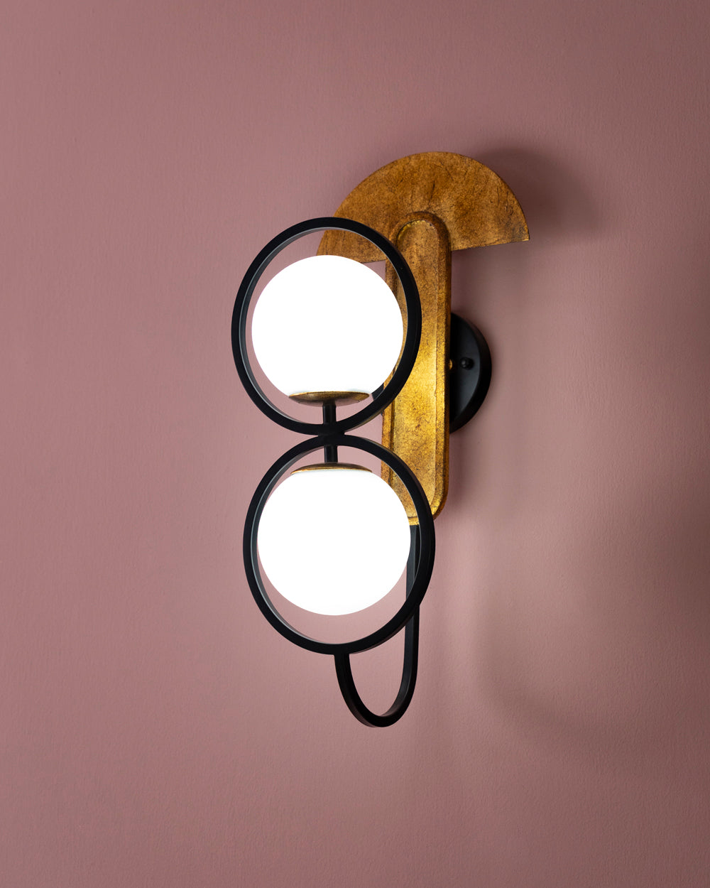 Golden Arc Double Globe Wall Light