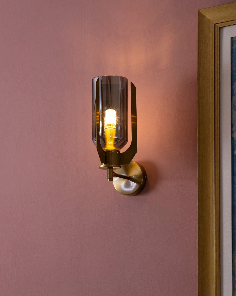 Smoke Glass Cage Wall Light