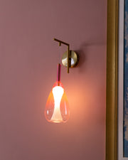 Pink Glass Teardrop Wall Light