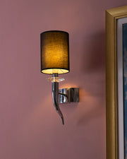 Chrome Fabric Shade Wall Light
