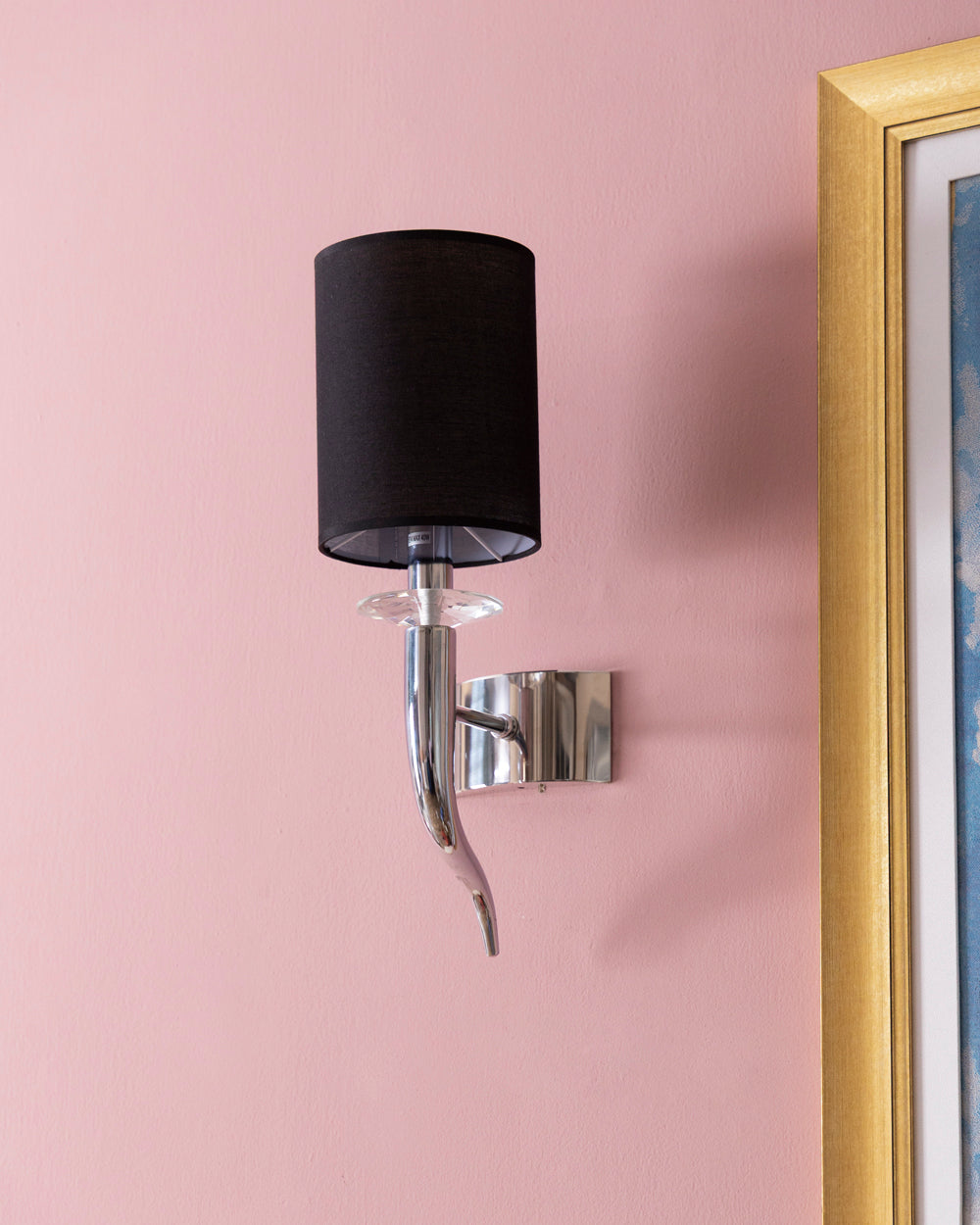Chrome Fabric Shade Wall Light