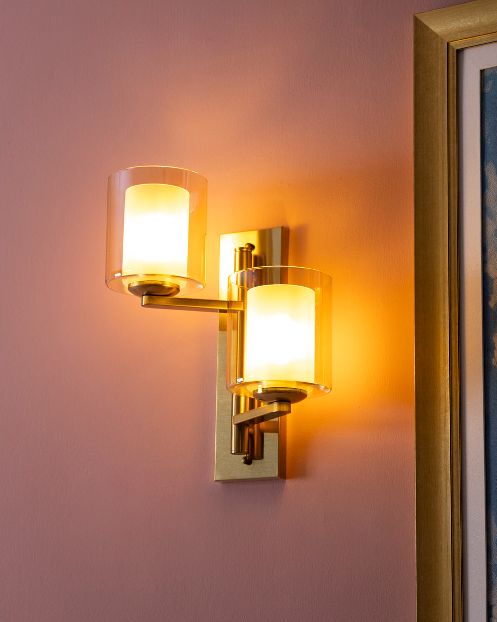 Double Cylinder Glass Wall Light