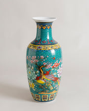 Turquoise Phoenix & Floral Oriental Vase
