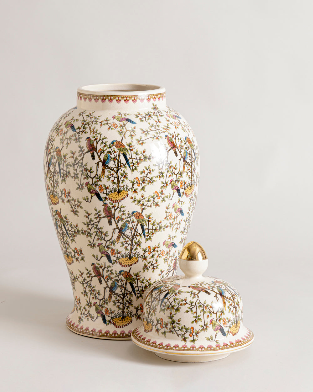 'Imperial Aviary' Victorian Ornamental Temple Jar - Large