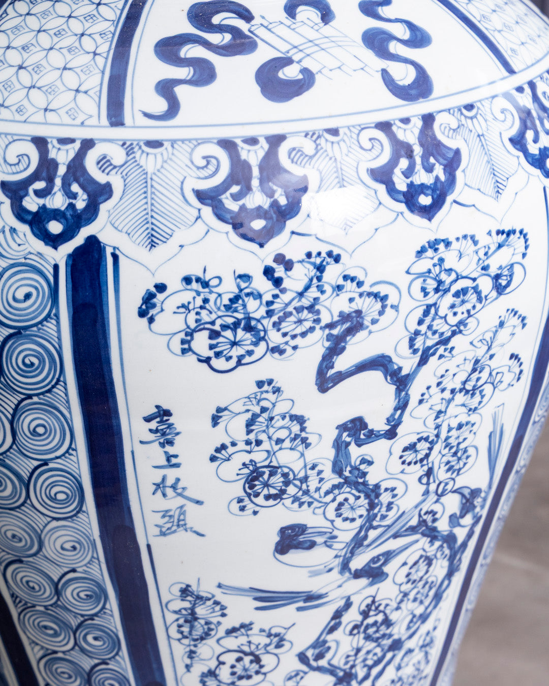 Royal Heritage Landscape Temple Jar with Guardian Lid - 116 CM 