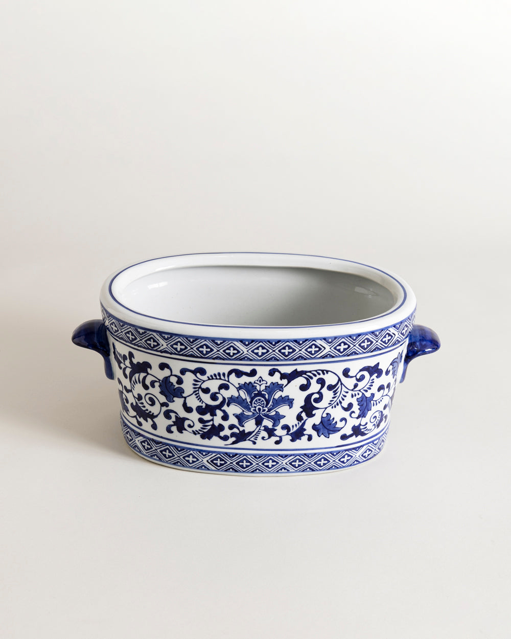 Blue & White Floral Ceramic Planter