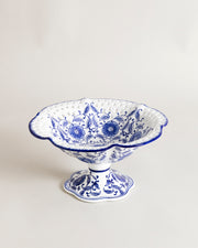Blue Chinoiserie Scalloped Fruit Bowl