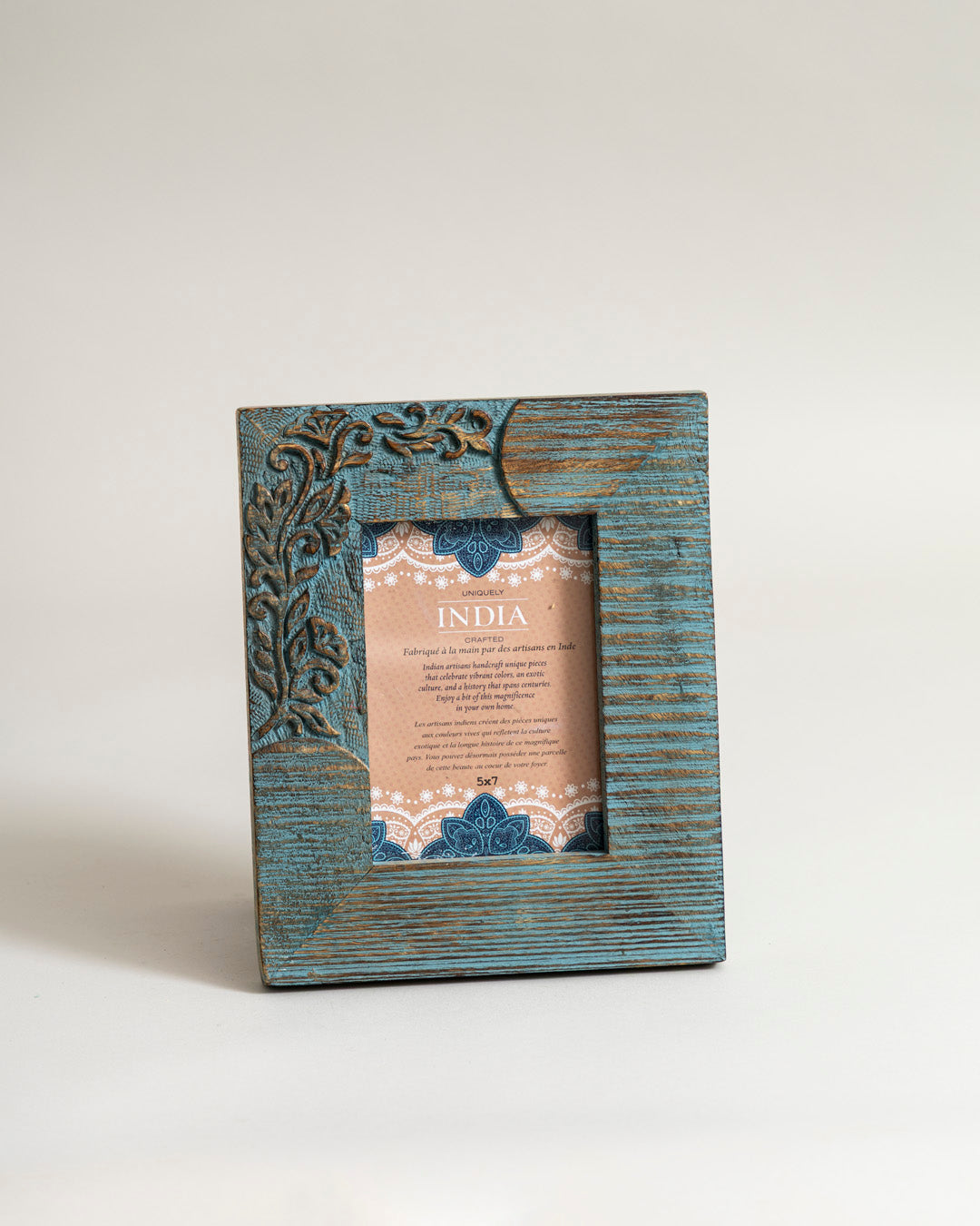 Turquoise Carved Accent Photo Frame 