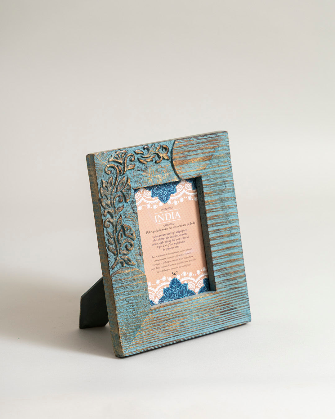 Turquoise Carved Accent Photo Frame 