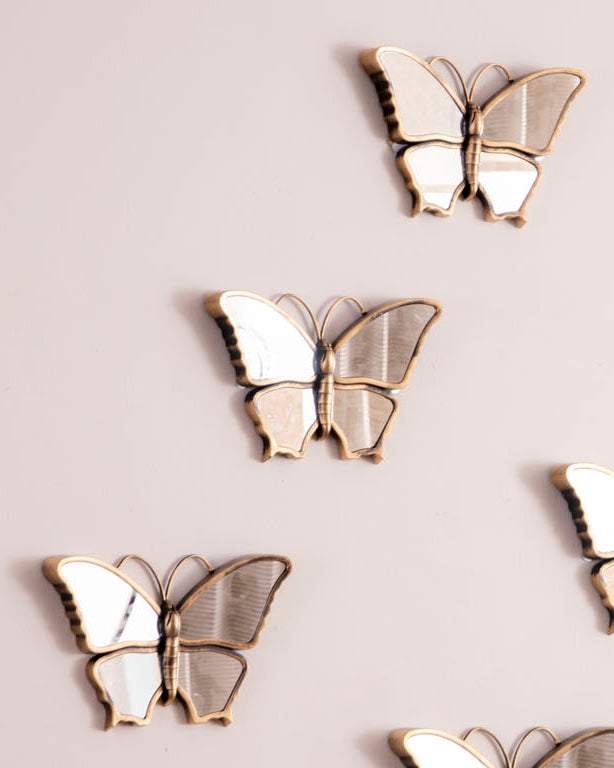Whimsical Butterfly Wall Mirror - Set Of 6 