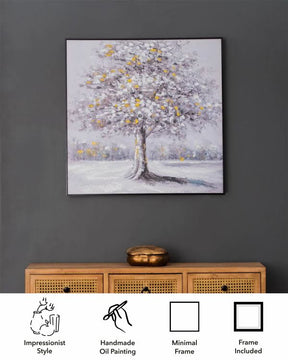 Tree Under the Willow Semi Hand-made Wall Art - 32*32 Inch