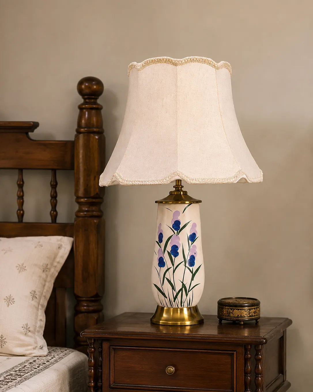 Blue Blossom Ceramic Table Lamp