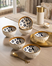 Golden Bloom Katori - Set Of 6 Style - 3