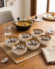 Golden Bloom Katori - Set Of 6 Style - 2
