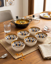 Golden Bloom Katori - Set Of 6 Style - 2 
