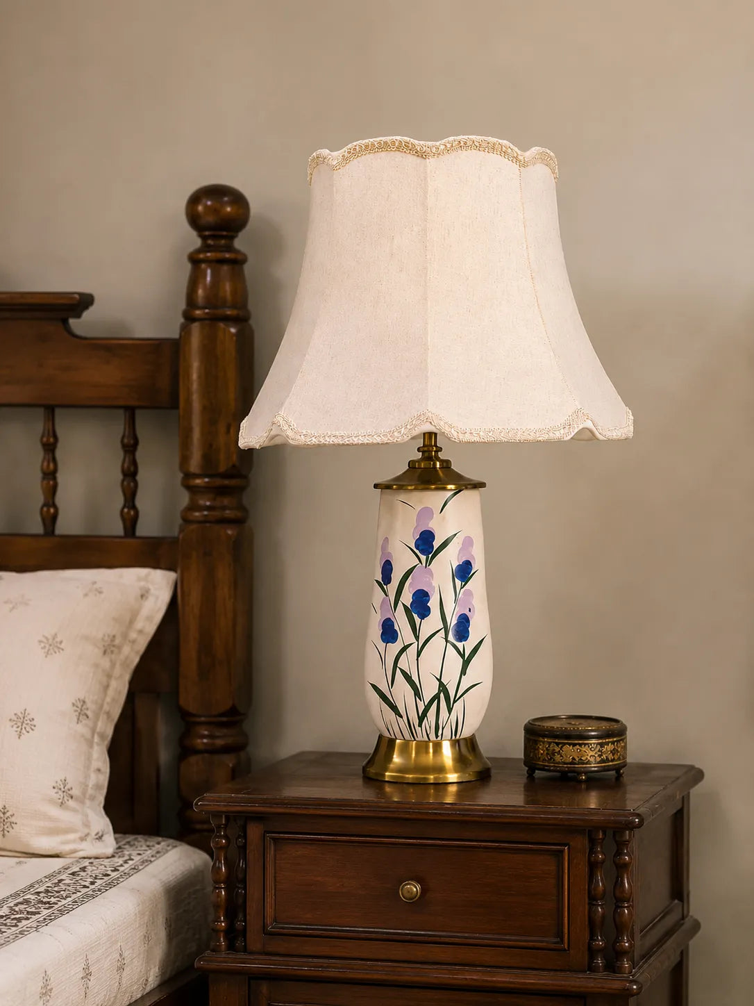 Blue Blossom Ceramic Table Lamp 