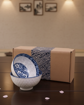 Indigo Bloom Ceramic Katori - Set Of 2 
