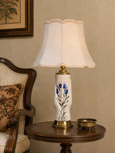 Blue Floral Ceramic Table Lamp 