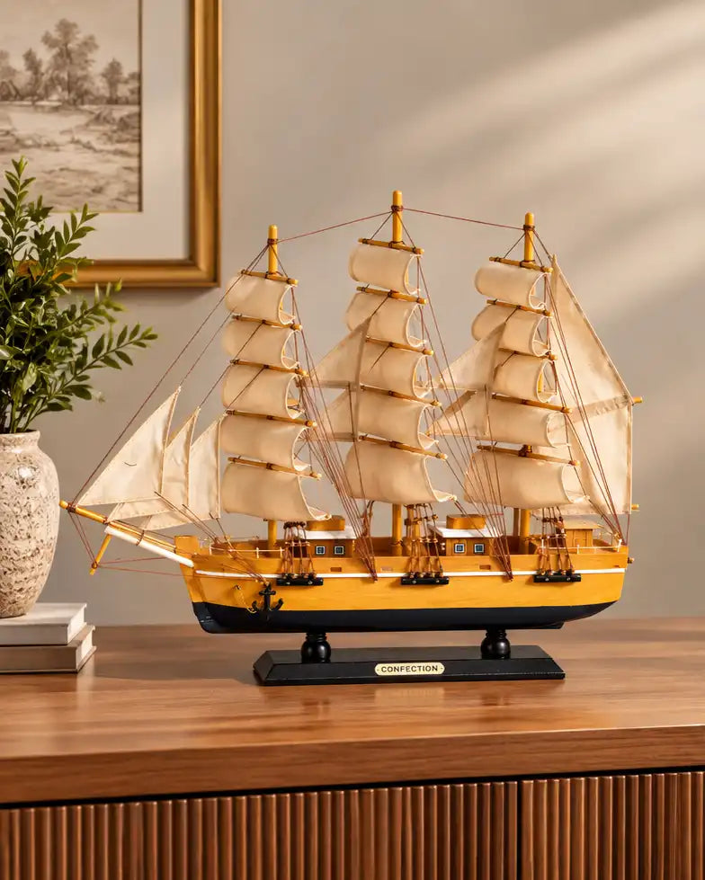 Vintage Sea Raider Decorative Ship Model - 48 CM