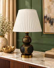 Midnight Lattice Ceramic Table Lamp