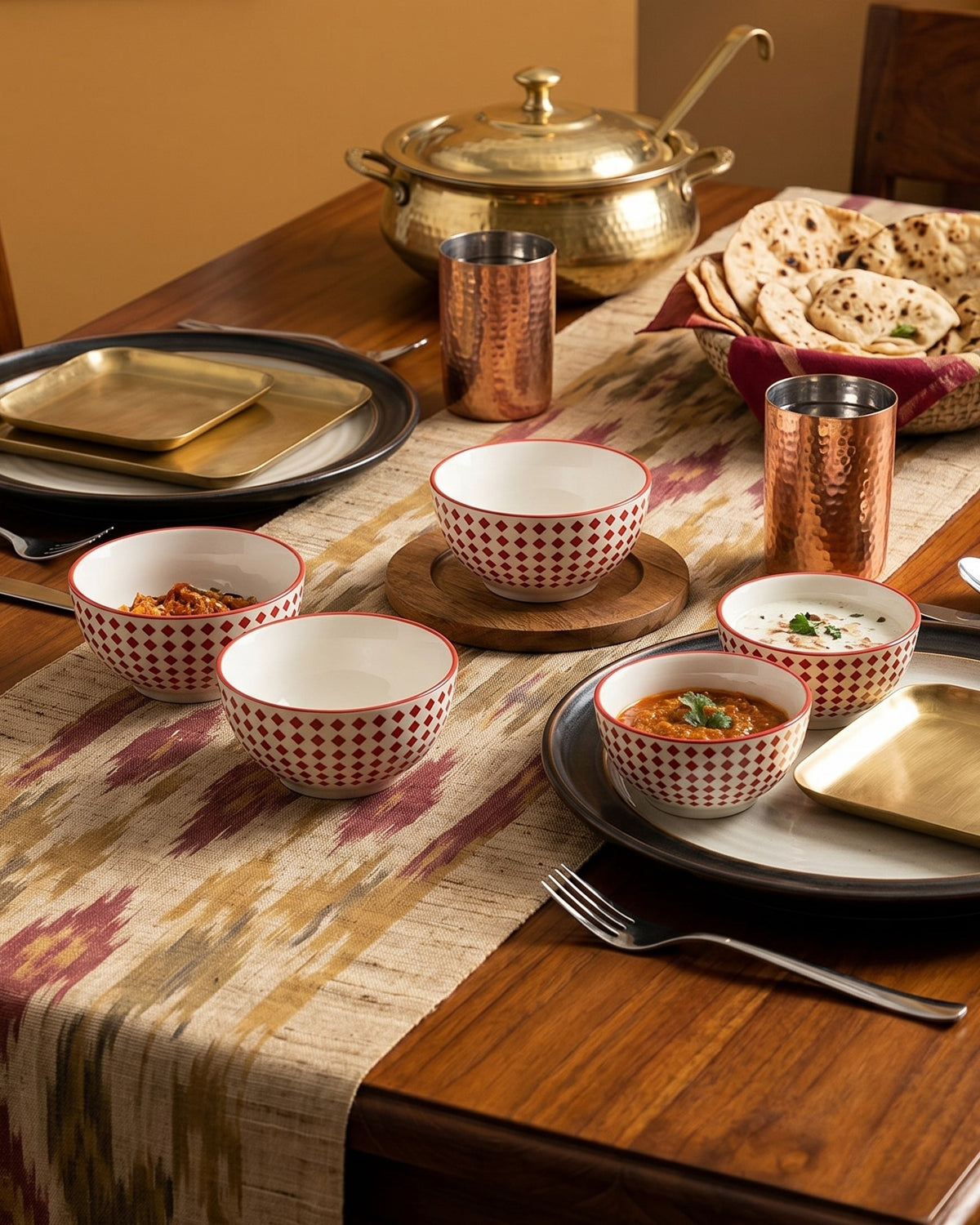 Floral Vine Katori - Set Of 5 Style - 4