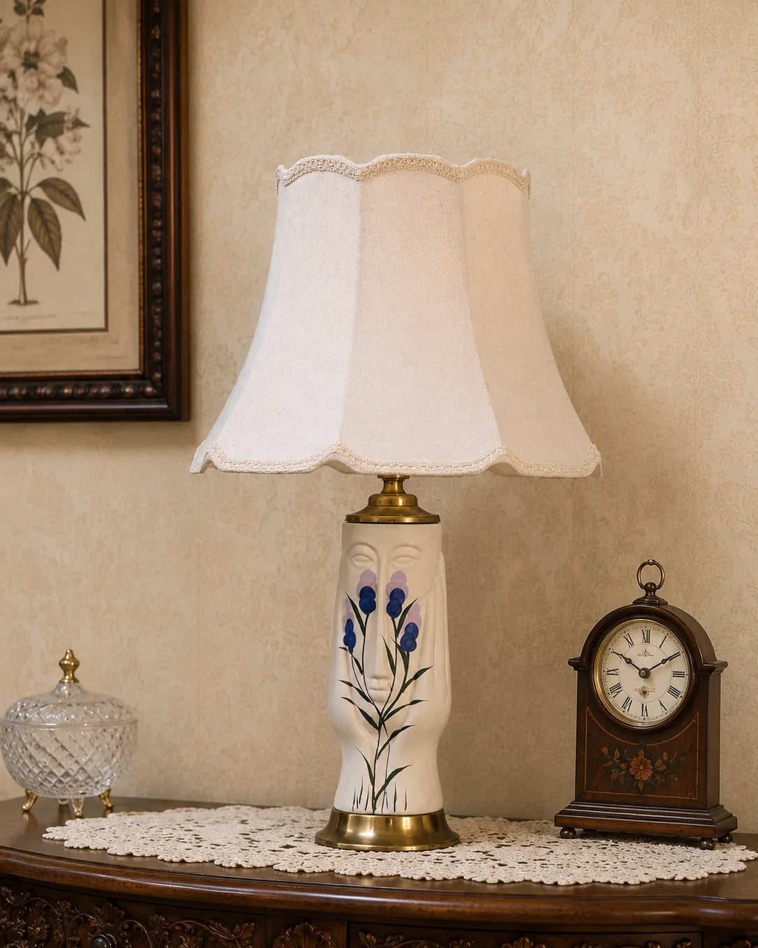 Blue Floral Ceramic Table Lamp