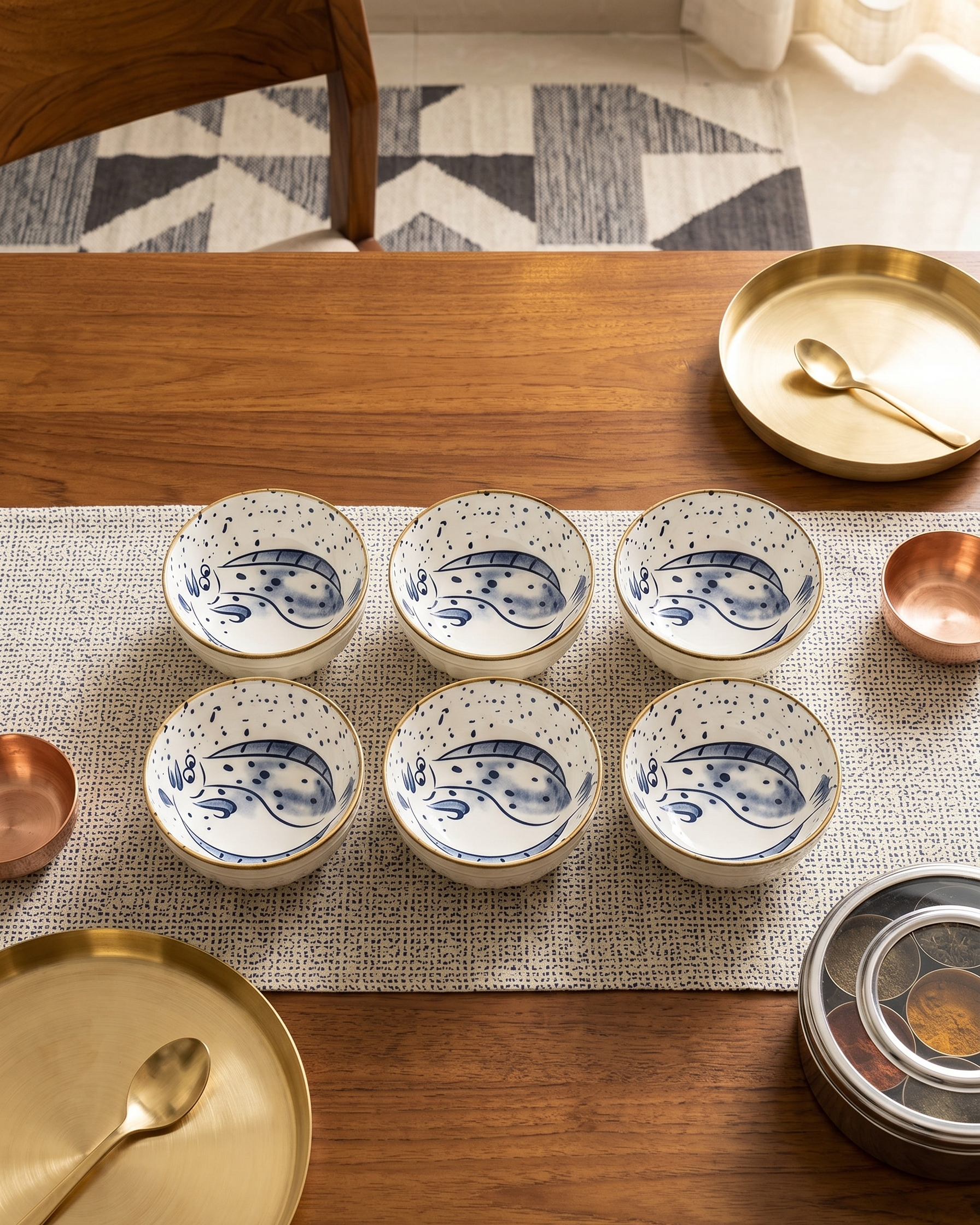 Pomplate Fish Tales Katori - Set Of 6 