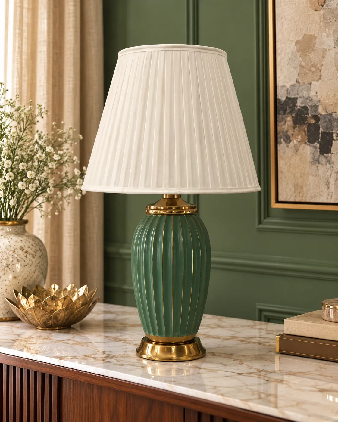 Celeste Fluted Ceramic Table Lamp
