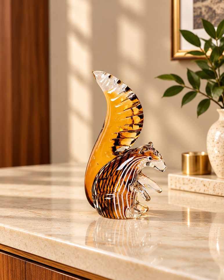 Golden Acorn Decorative Squirrel Figurine