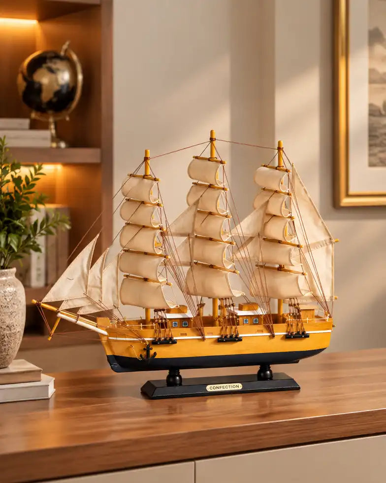 Vintage Sea Raider Decorative Ship Model - 48 CM