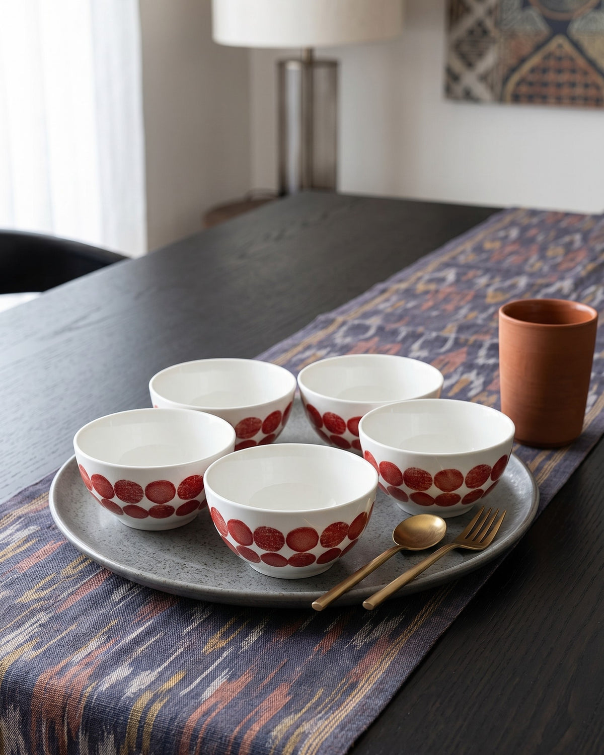 Floral Vine Katori - Set Of 5 Style - 2