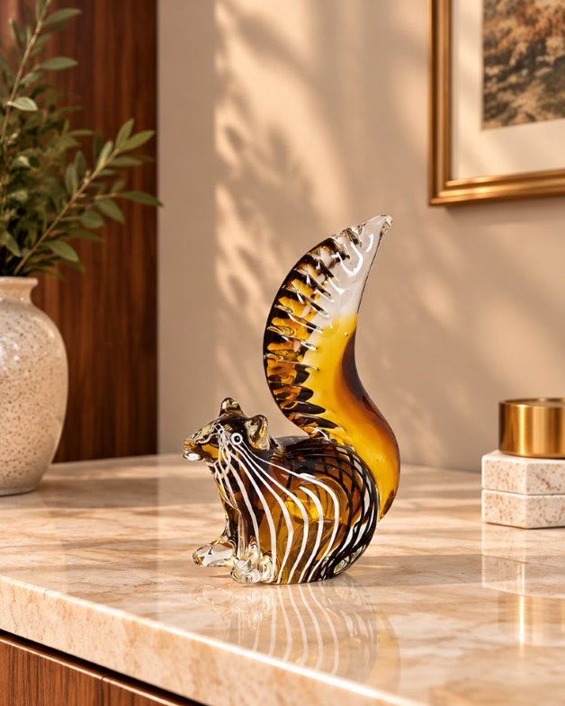 Golden Acorn Decorative Squirrel Figurine