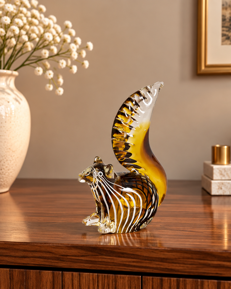 Golden Acorn Decorative Squirrel Figurine