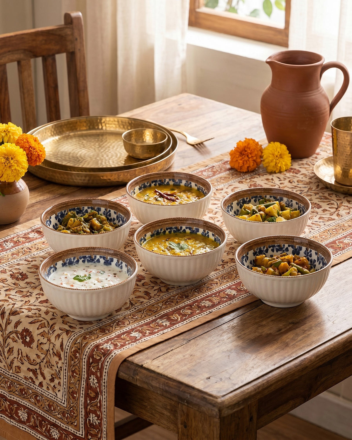 Indigo Pattern Katori - Set Of 6 Style - 3