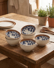 Indigo Pattern Katori - Set Of 6 Style - 3